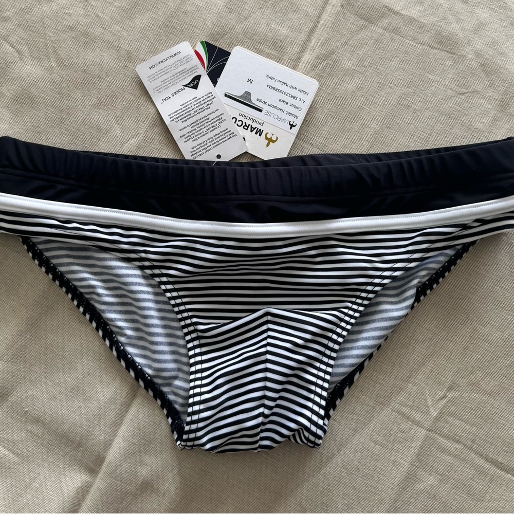 Black and White Striped Bikini Bottom MARCUSE MEN’S SWIM BRIEFS SPEEDO SLIP